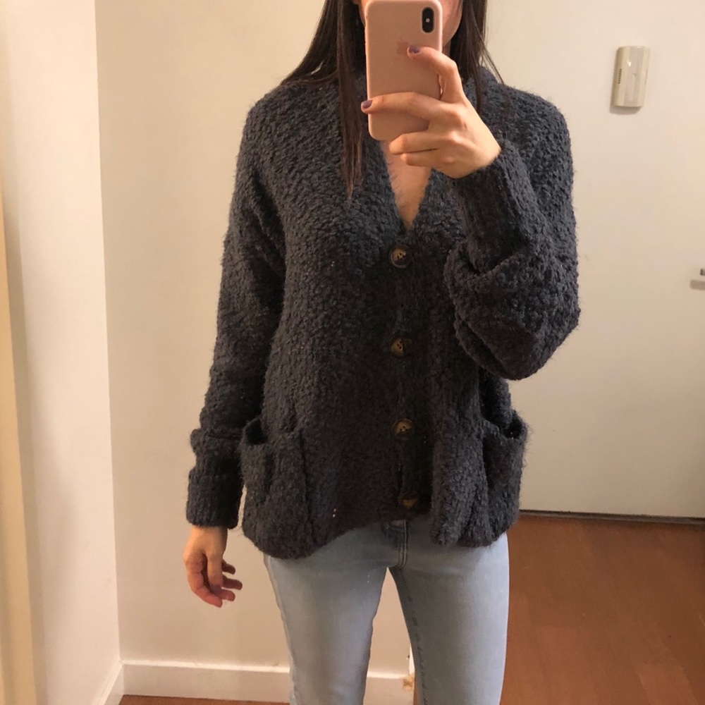 Mohair Button Down Hoodie - Picture 2 of 6